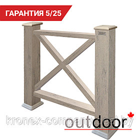 Ограждение из ДПК Outdoor "Кантри" 1000*1500 мм. 3D STORM GREY