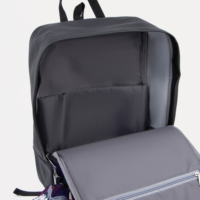 Рюкзак-сумка на молнии, цвет фиолетовый - фото 4 - id-p178139557