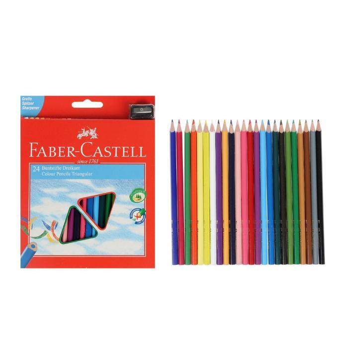 Карандаши 24 цвета Faber-Castell Eco трёхгранные с точилкой, картонная коробка - фото 1 - id-p178141577