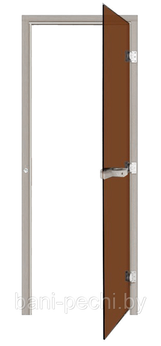 Комплект двери SAWO с "бронзовым" стеклом, правая, без порога, сосна - фото 1 - id-p151423172