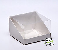 Упаковка с прозрачной крышкой для "Бенто-торта" 131х131х85 белая, фото 1