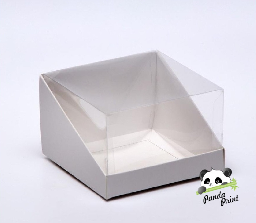 Упаковка с прозрачной крышкой для "Бенто-торта" 131х131х85 белая - фото 1 - id-p178144044