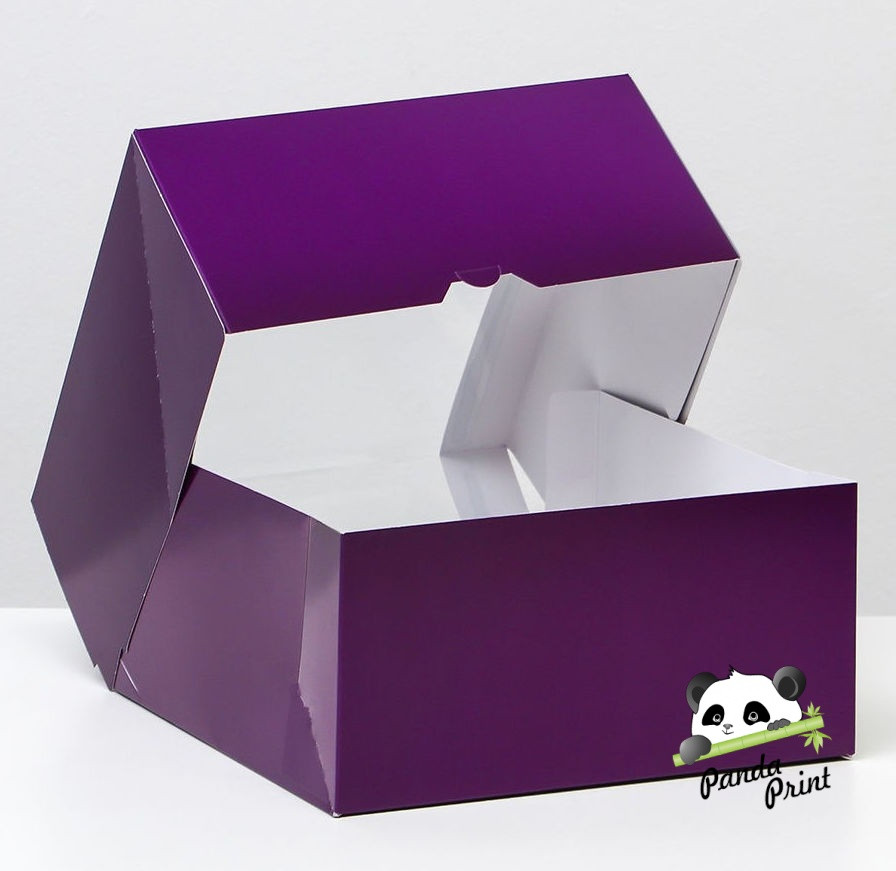 Коробка "Мусс" с прозрачным окном 235х235х115 фиолетовая - фото 2 - id-p178145008