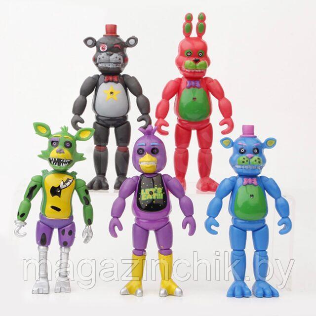 Аниматроники игрушки 5 героев Пять ночей с Фредди, свет - фото 1 - id-p178147639