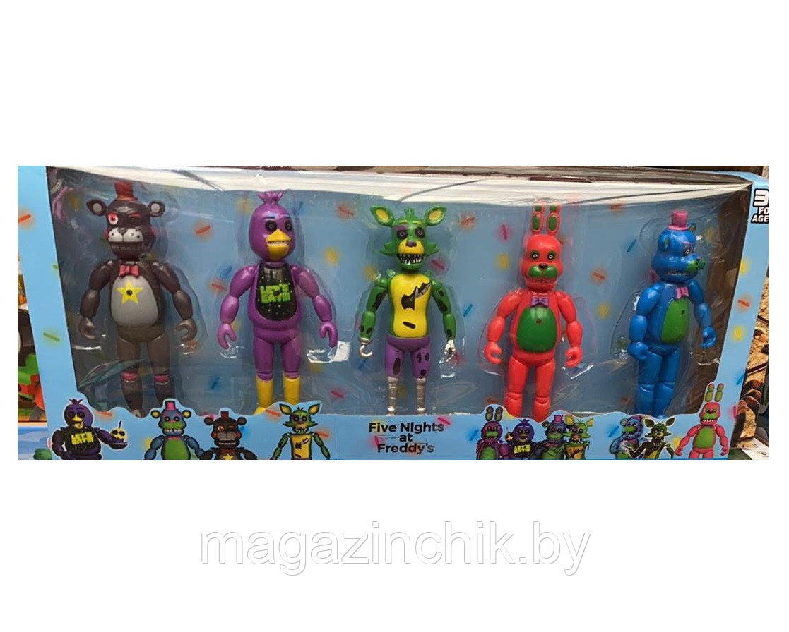 Аниматроники игрушки 5 героев Пять ночей с Фредди, свет - фото 3 - id-p178147639