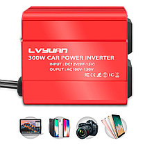 Автомобильный инвертор 300W DC 12V в AC 220V + 2 USB порта, фото 3