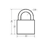 Замок навесной АЛЛЮР ВС1Л-20 ОРАНЖЕВЫЙ d=2,8мм для чемоданов (480,16), фото 2