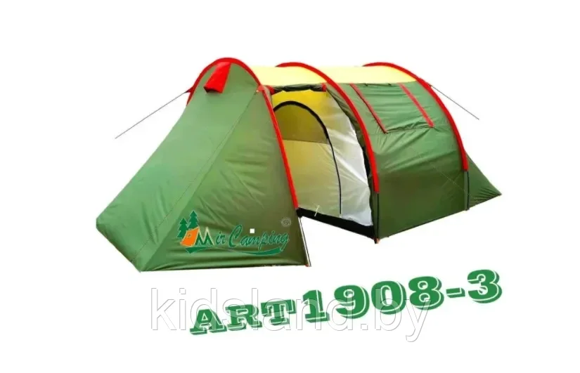 Трехместная палатка MirCamping 220х(70+80+220)х150 c тамбуром