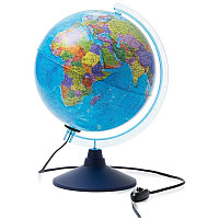 Глобус День и ночь - с двойной картой - политической и звездного неба Globen, 25см, с подсветкой от сети