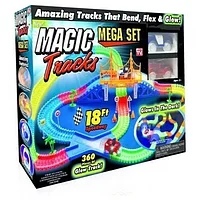 Светящаяся гоночная трасса MAGIC TRACKS (МЭДЖИК ТРЭКС) 360 деталей с мостом