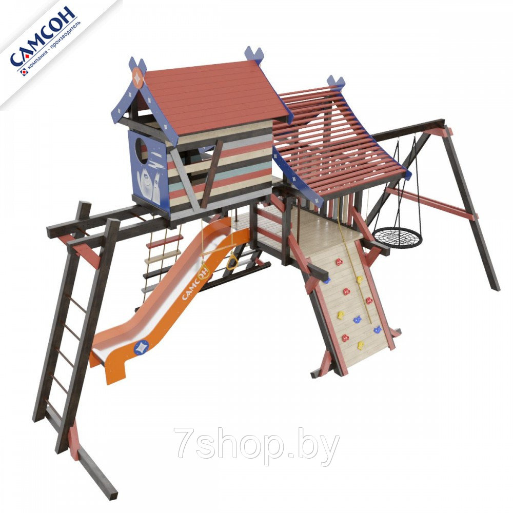 Детская площадка Хижина Корсика, фиолетово-оранжевый - фото 1 - id-p178155250