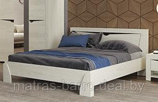 Кровать двуспальная Лючия 33.08-01 (1400) бетон пайн белый/венге
