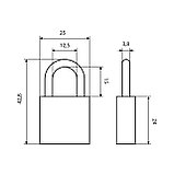 Замок навесной СТАНДАРТ HG-325  d3,8мм ЕВРОПАКЕТ (360,45), фото 2