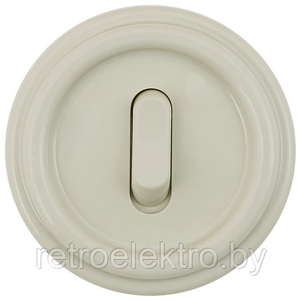 Клавишный Выключатель 1-кл. ПЛАСТИК Слоновая кость, Bironi, фото 2
