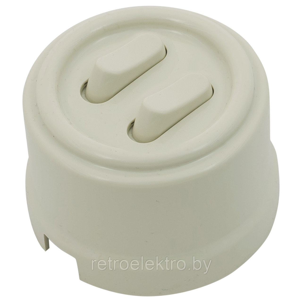 Клавишный Выключатель 2-кл. ПЛАСТИК Слоновая кость, Bironi