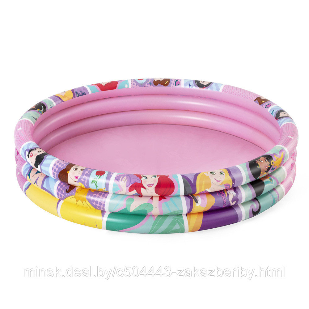 BESTWAY Бассейн детский надувной, бортик 3 кольца,122x25см, от 2 лет, Disney Princess, 91047