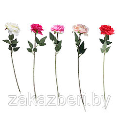 LADECOR Ветка розы, 55см, пластик, полиэстер, 5 цветов