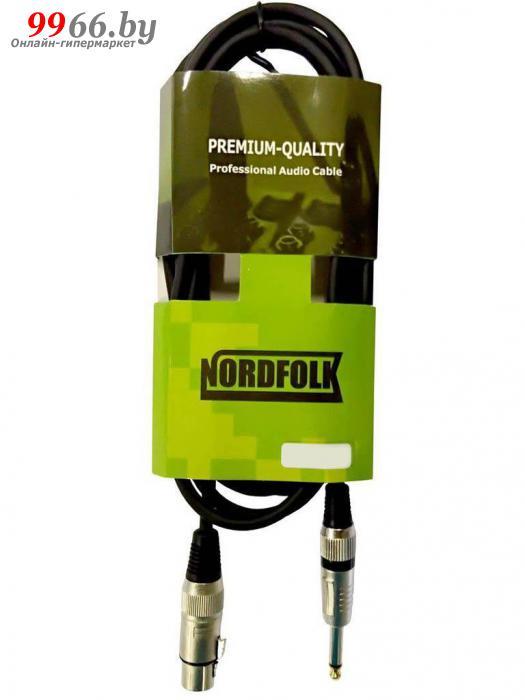 Кабель микрофонный NordFolk XLR/F - 6.35mm Jack Mono 3m NMC246/3M