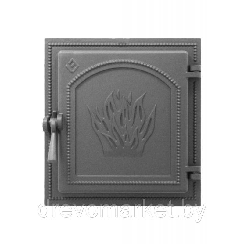 Дверка для печи чугунная герметичная Везувий 271 (цвет - антрацит) - фото 1 - id-p178161701