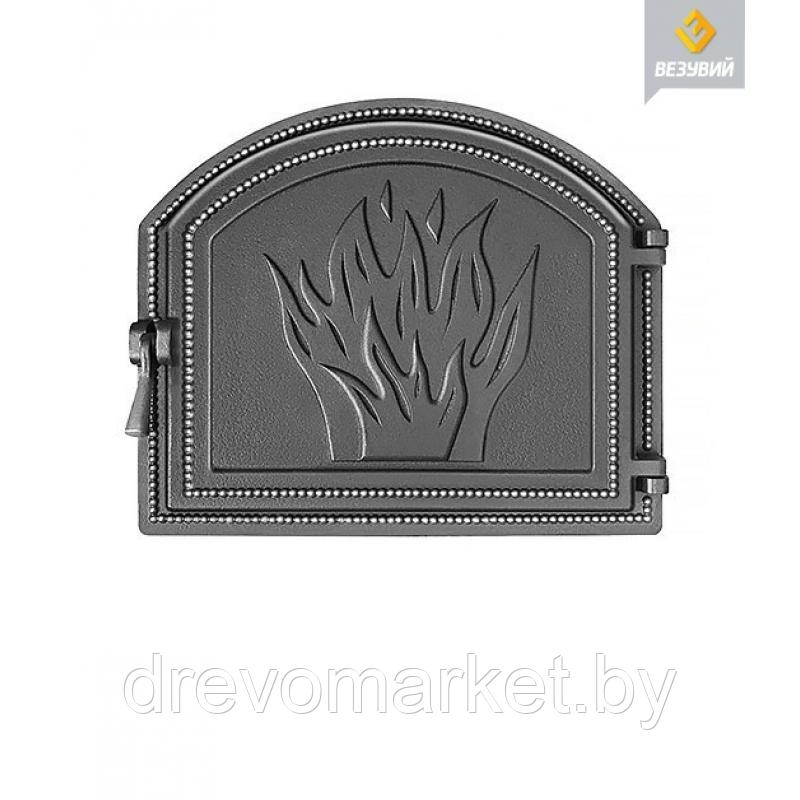 Дверца для камина и печей чугунная герметичная Везувий 218 (цвет - антрацит)