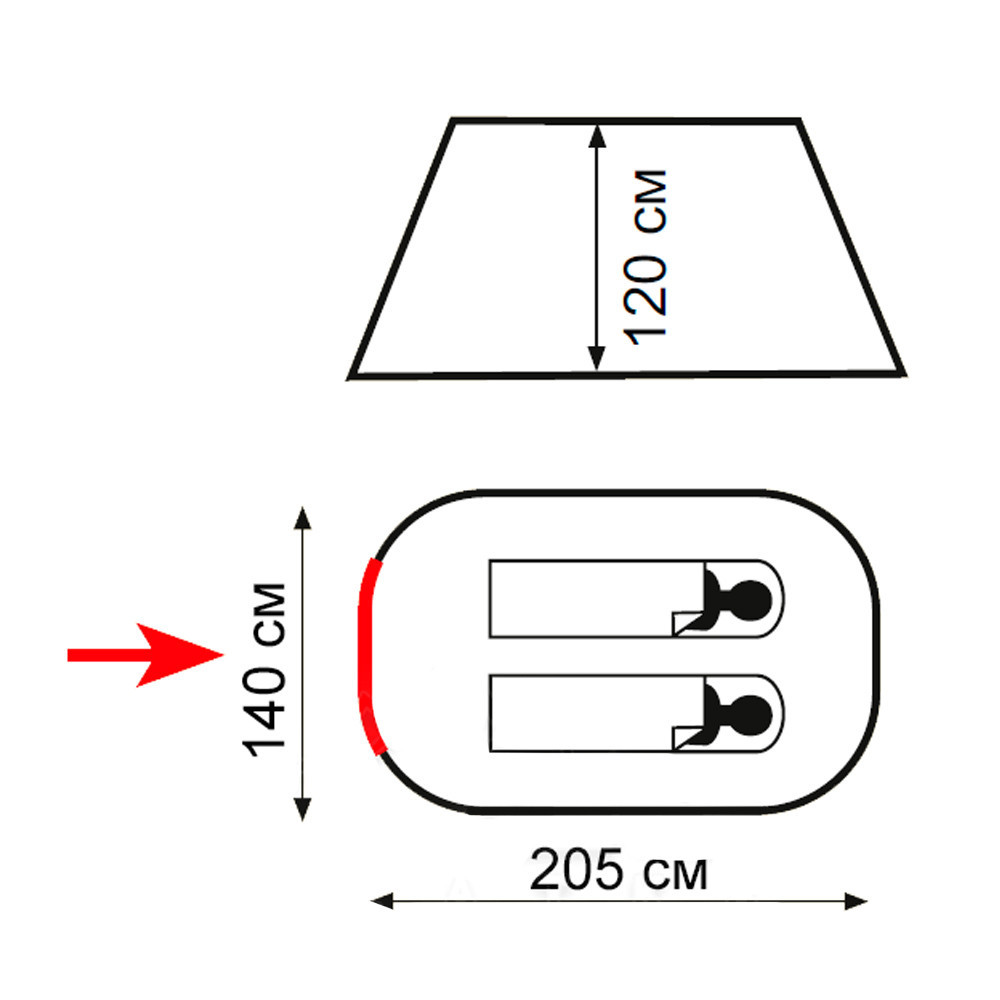 Палатка Универсальная Totem Pop Up 2-х местная, арт. TTT-033 (205x140x120) - фото 2 - id-p178168278