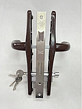 Комплект замка в калитку 36/85, сердцевина ключ-барашек, цвет-Шоколадно-коричневый - RAL8017, фото 4