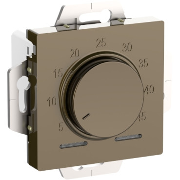 ATN000535 Atlasdesign ТЕРМОСТАТ электрон. теплого пола с датчиком, 10A, механизм, шампань