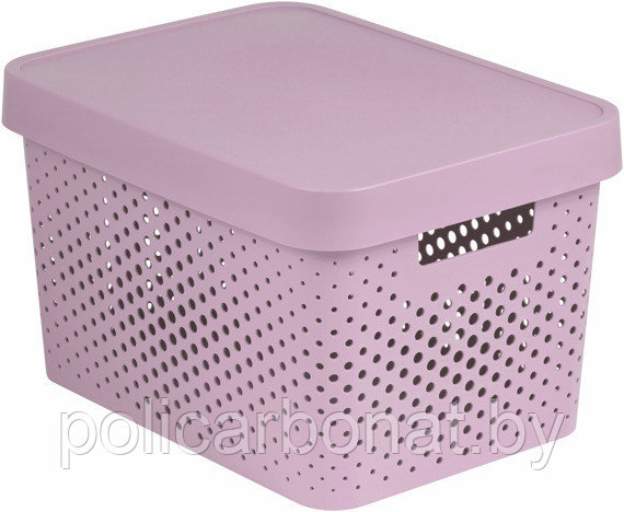 Коробка Infinity 17L + Lid Dots, розовый - фото 1 - id-p107896273