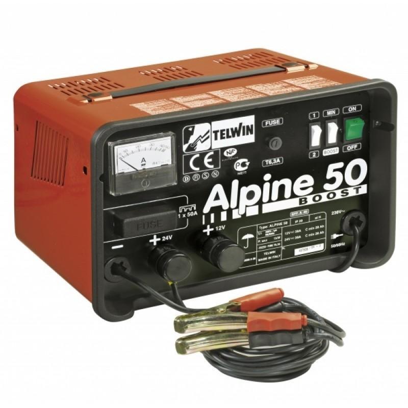 Зарядное устройство Telwin Alpine 50 Boost (напряжение АКБ 12/24В, ток эф-го заряда 45А, емкость АКБ 20/500Ач)
