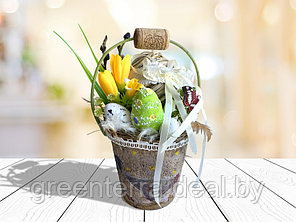 Пасхальная композиция "Весенняя" в стаканчике из кокосового волокна, фото 2