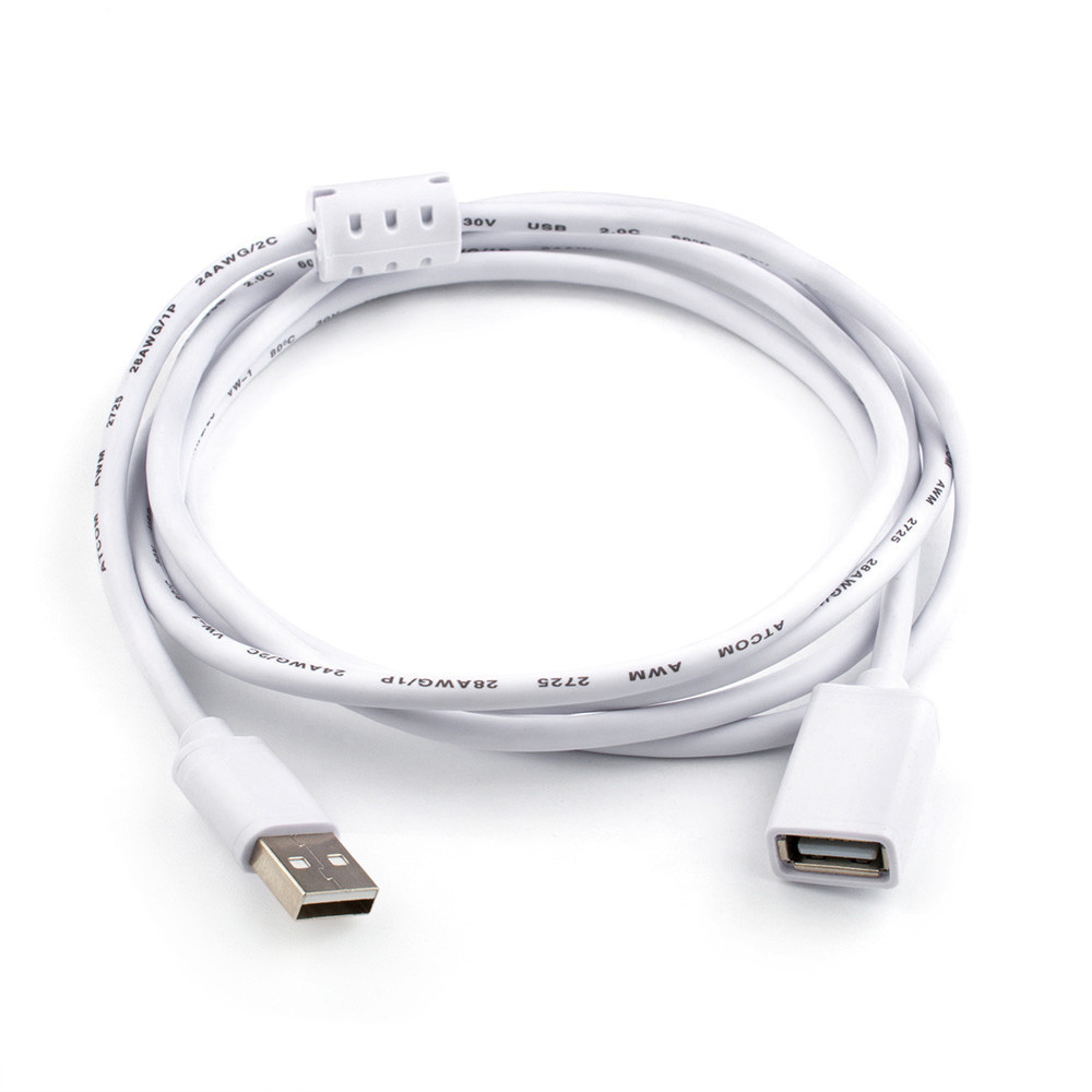 Удлинитель USB 2.0 AM-FM 3м ATCOM феррит.кольцо, белый AT3790 - фото 2 - id-p177656908