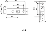 Защёлка АЛЛЮР АРТ L45-8 CP хром торц.планка 25мм б/ручек (100), фото 2