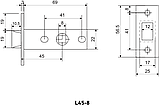 Защёлка АЛЛЮР АРТ L45-8 AB ст.бронза торц.планка 25мм б/ручек (100), фото 2