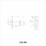 Защёлка АЛЛЮР АРТ L50-8M MBN графит магнитная б/ручек (100), фото 2