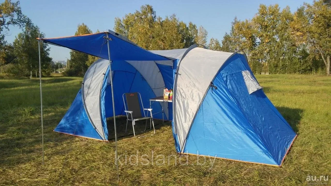 Палатка туристическая 2-х комнаты, 4-х местная (450х220х180см), арт. LANYU LY-1699 - фото 3 - id-p178264655