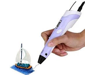 3Д ручка 3D Pen-2 c LCD дисплеем (2 поколение) Фиолетовая, фото 2