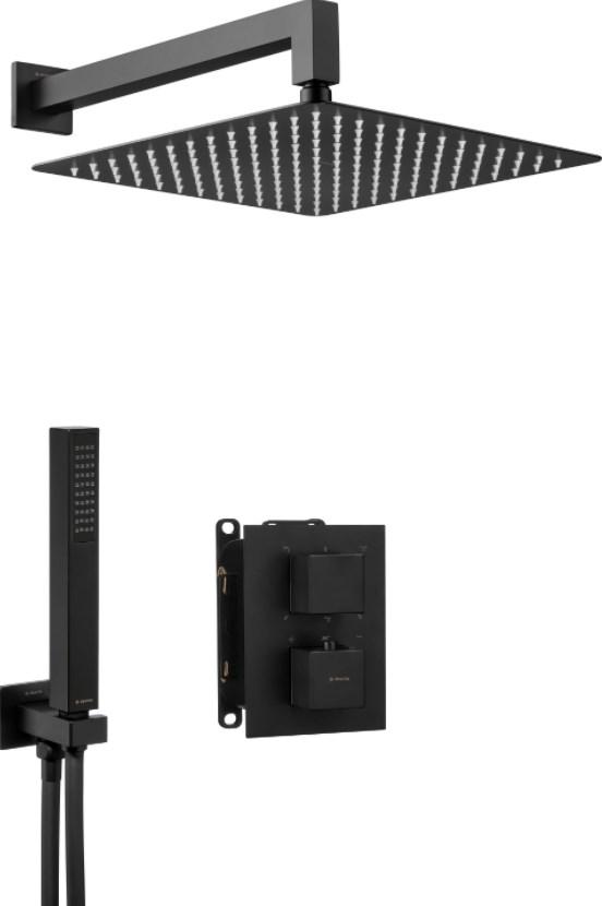 Deante Box BXYZNEAT система скрытого монтажа, цвет черный, термостат