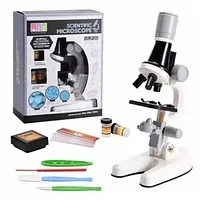 Набор "Юный биолог" Микроскоп Scientific Microscope с приборами для опыта ( Белый)
