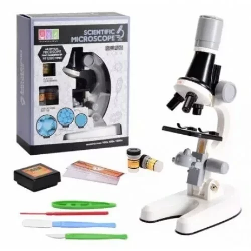 Набор "Юный биолог" Микроскоп Scientific Microscope с приборами для опыта ( Белый) - фото 1 - id-p171531564