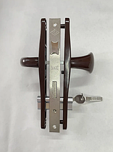 Комплект врезного замка в калитку (ручка-ухват) сердцевина кл/кл. цвет-RAL8017