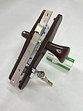 Комплект врезного замка в калитку (ручка-ухват) сердцевина кл/кл. цвет-RAL8017, фото 4