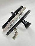 Комплект врезного замка в калитку (ручка-ухват) сердцевина кл/кл. цвет-черный, фото 3