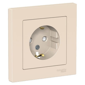 ATN000244 Atlasdesign розетка с заземлением со шторками, 16А, в сборе, бежевый, фото 2
