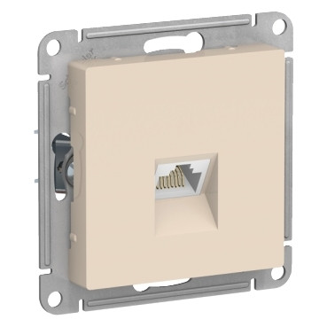 ATN000286 Atlasdesign розетка компьютерная RJ45, кат. 6A, механизм, бежевый