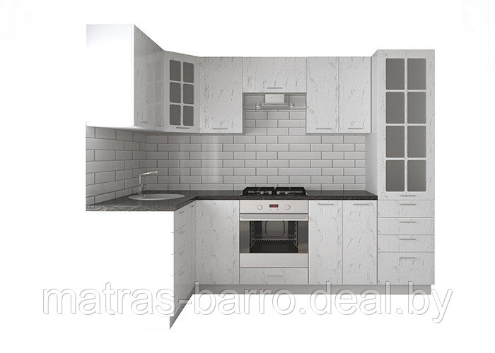 Угловая кухня София 1.4х2.7 метра дуб полярный - фото 1 - id-p50720219