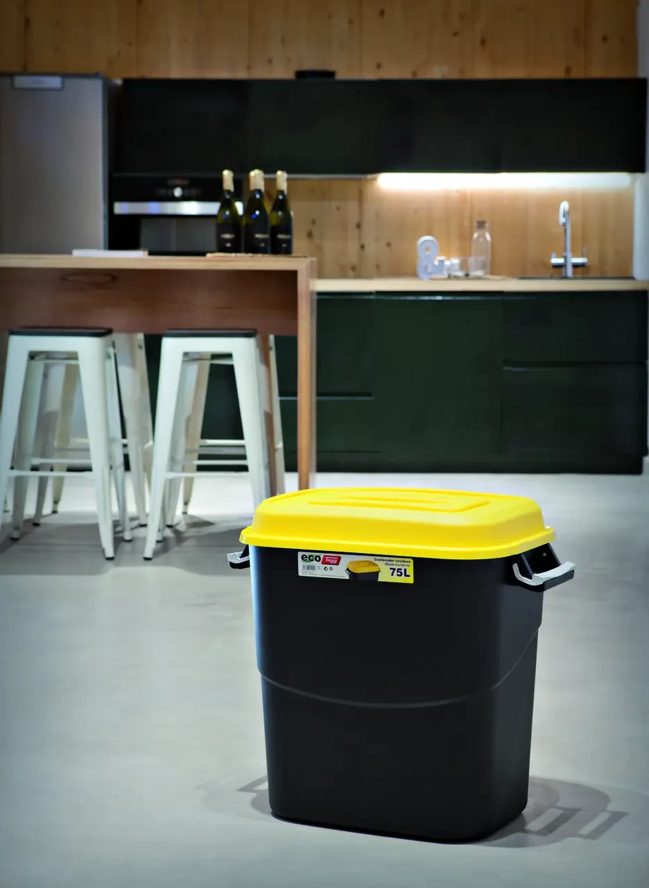 Контейнер для мусора пластик. 50л (жёлт. крышка) TAYG, Испания - фото 4 - id-p178278070