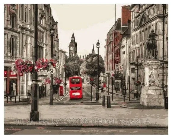 Рисование по номерам "Черно-белый Лондон " картина