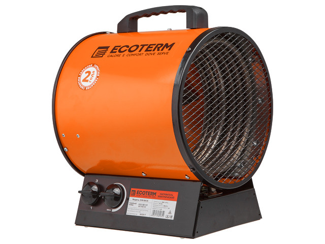 Нагреватель воздуха электр. Ecoterm EHR-06/3C (пушка, 6 кВт, 380 В, 3-хфазный, термостат, 2 года гарантии)