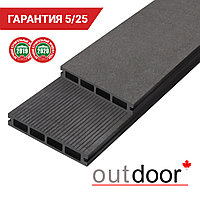 Террасная доска ДПК Outdoor 150*25*4000 мм. вельвет/шлифованная темно-коричневая