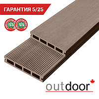 Террасная доска ДПК Outdoor 150*25*3000 мм. вельвет/шлифованная коричневая